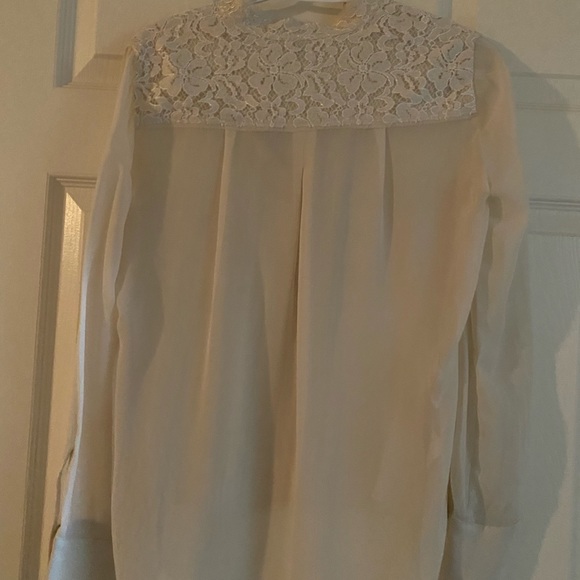 BCBG cream blouse with lace, size xs - Picture 2 of 5
